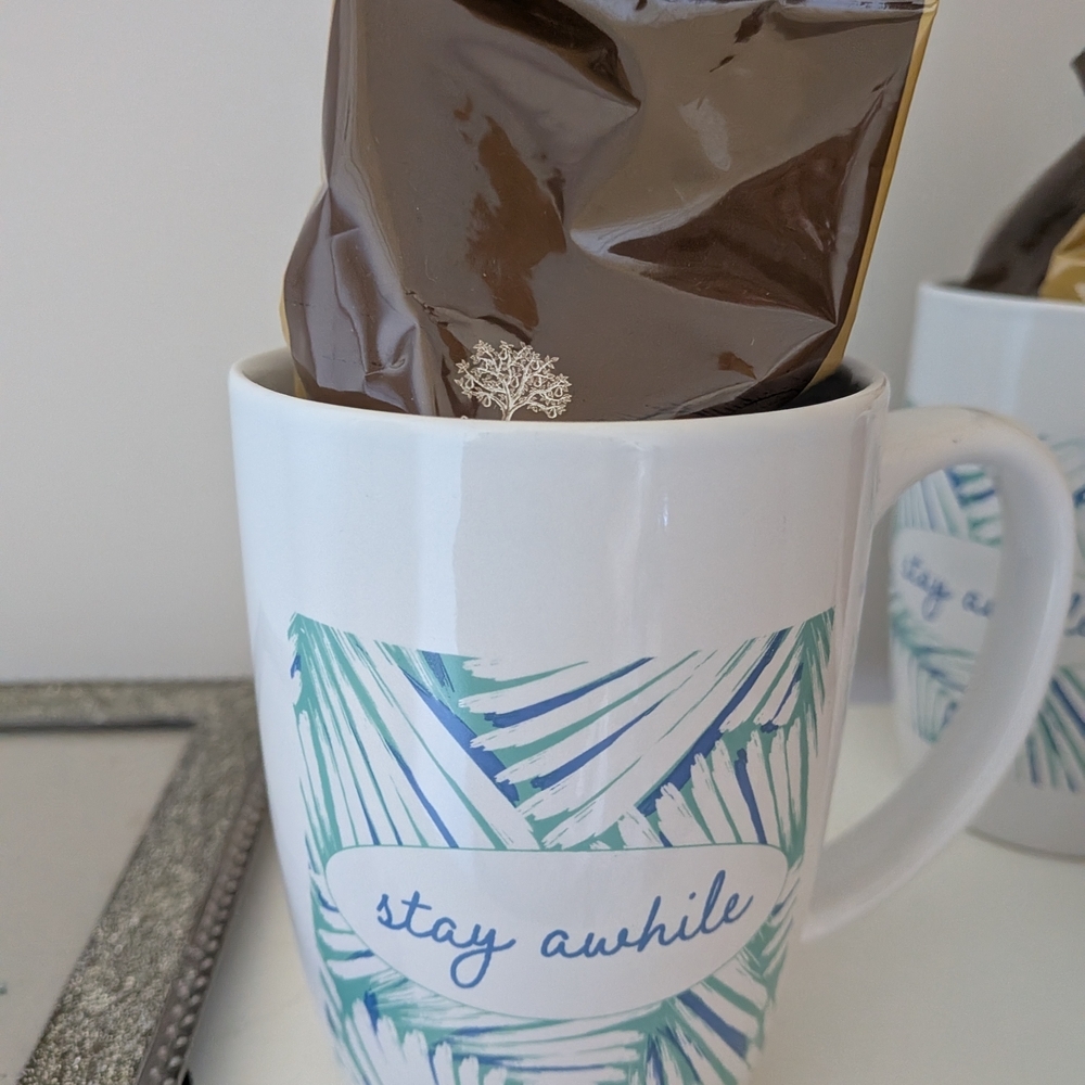 Stay Awhile Tropical Leaf Mug
